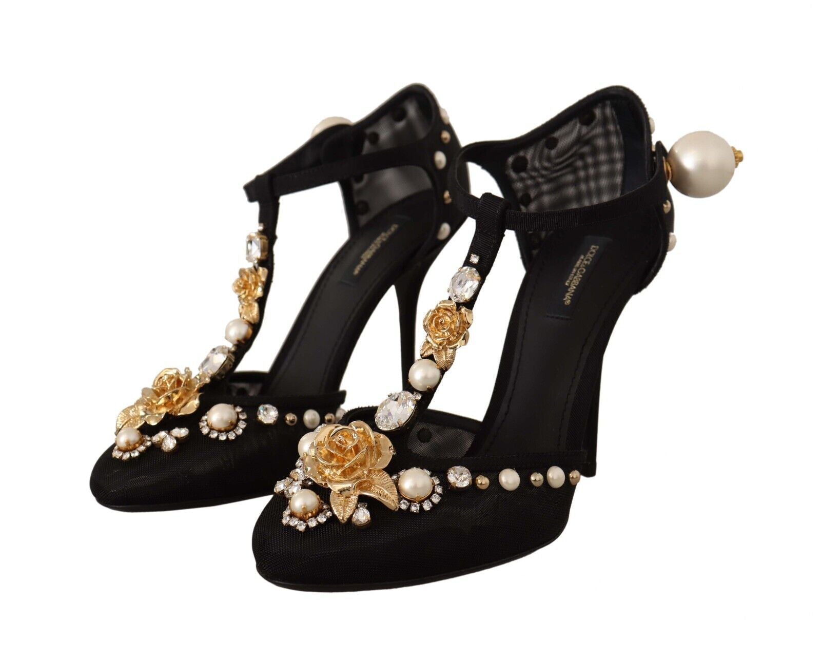 Dolce & Gabbana – Elegante Sandalen mit T-Riemchen und Verzierung