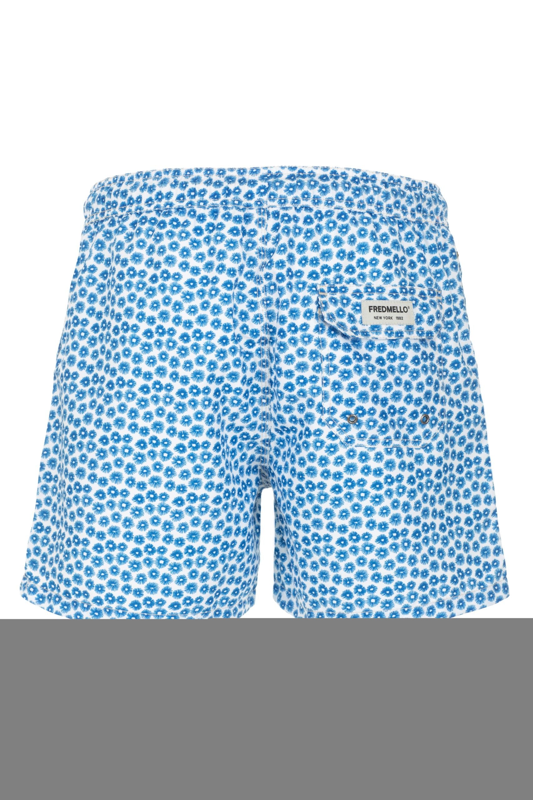 Fred Mello Light Blue Polyester Men Swim Short