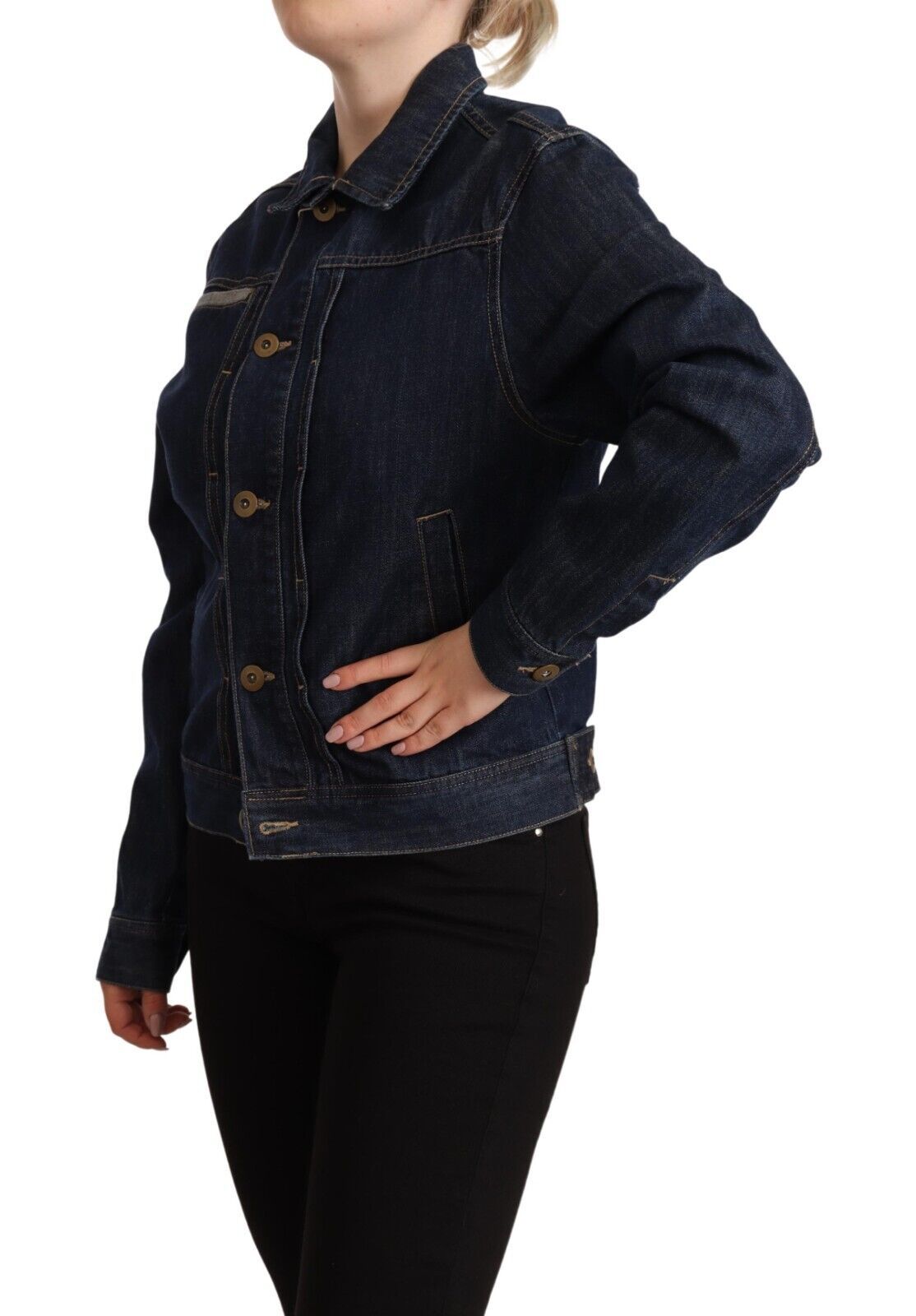 Master Coat Elegante dunkelblaue Jeansjacke