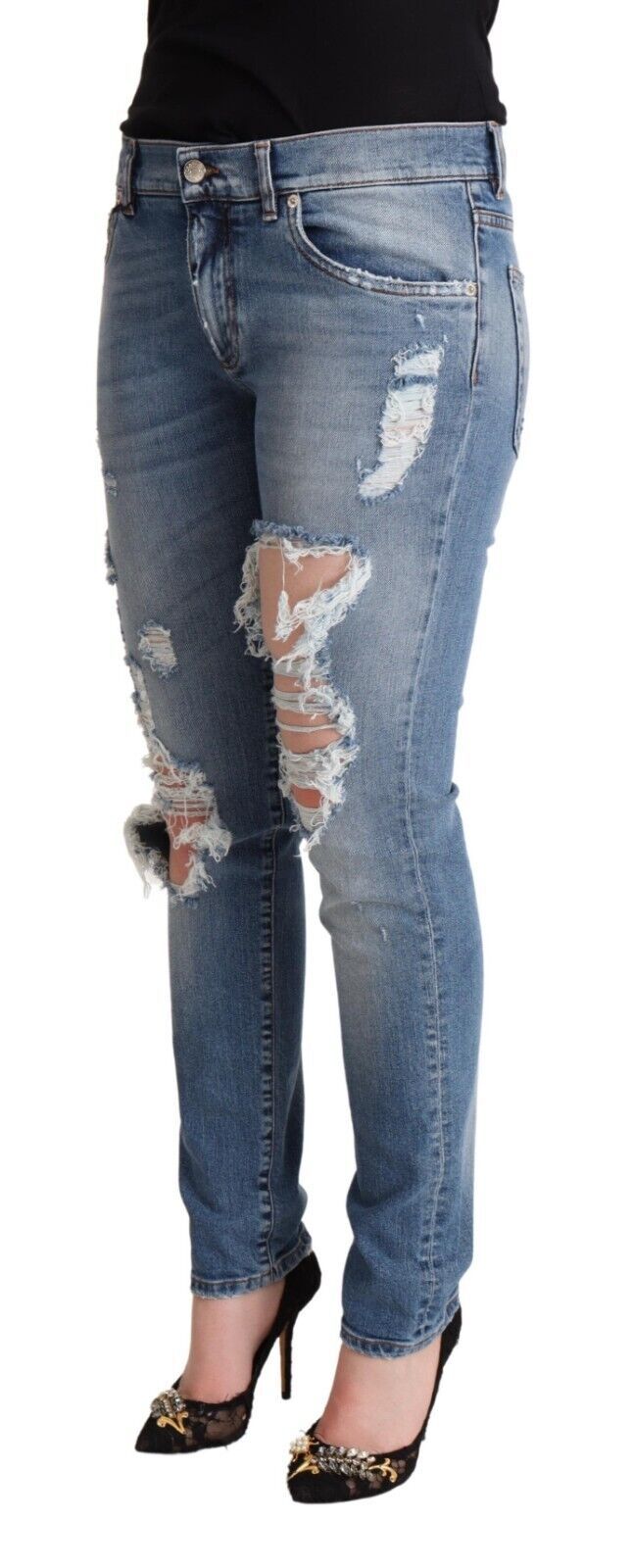 Dolce & Gabbana – Schicke Skinny-Jeans aus Distressed-Denim