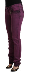 Costume National Elegante, violette Slim-Fit-Jeans