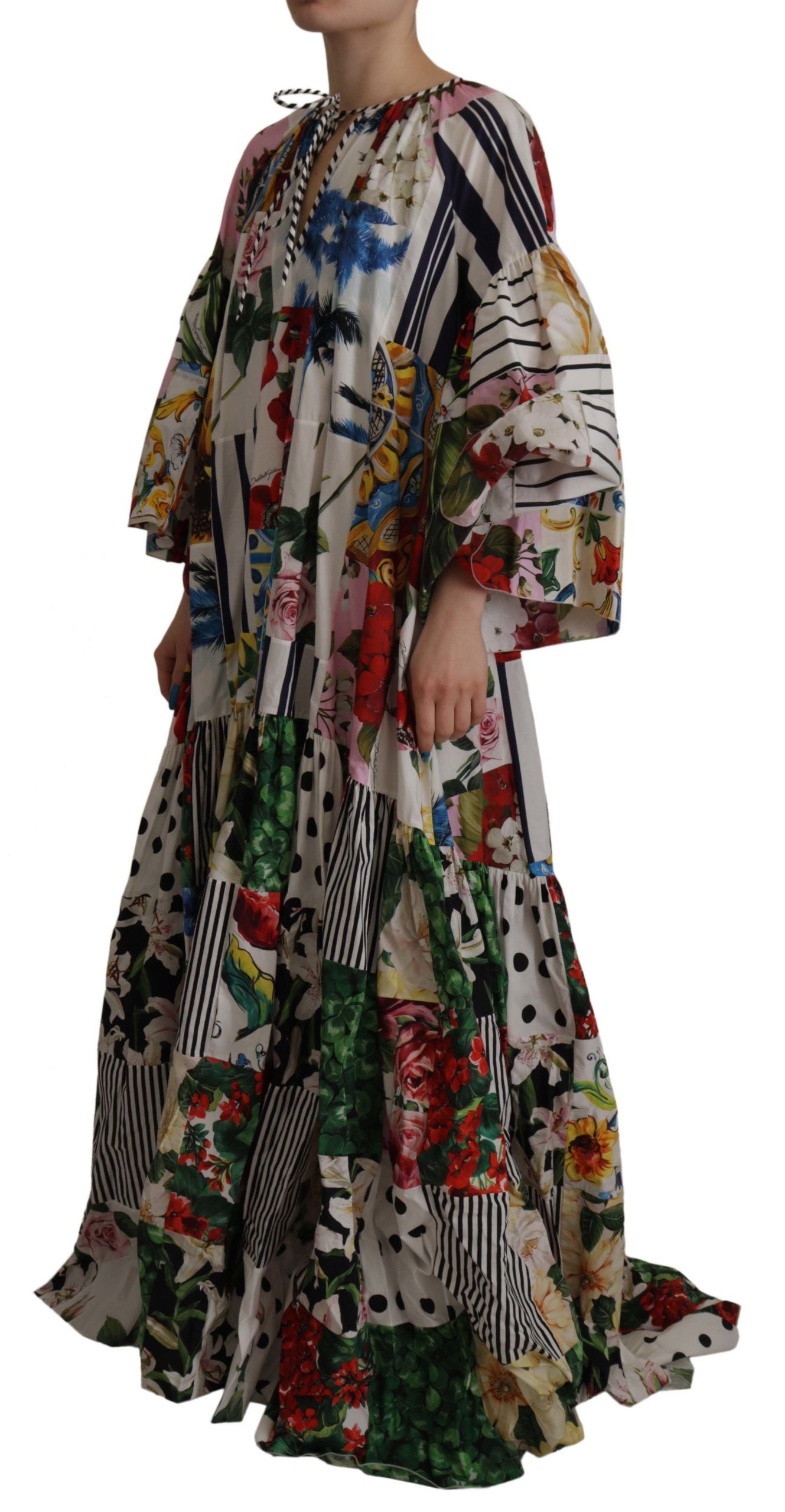 Dolce & Gabbana Mehrfarbiges Patchwork-Kaftankleid