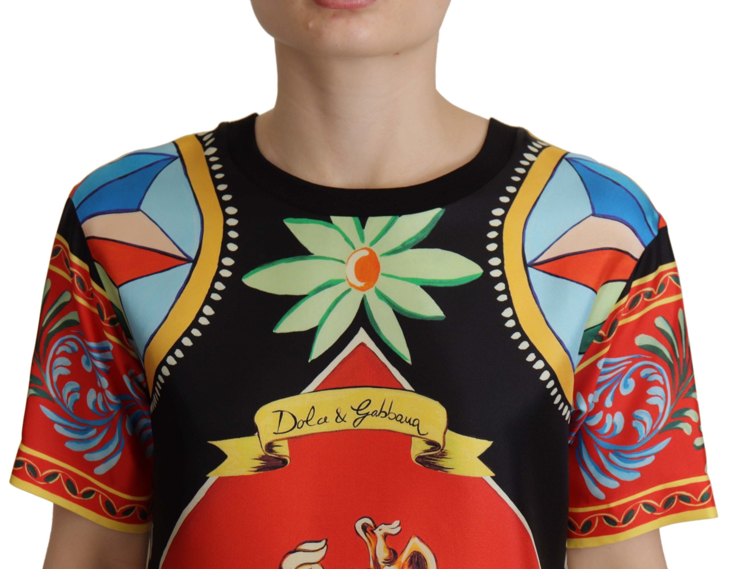 Dolce & Gabbana Glamouröses mehrfarbiges Seidentop