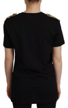 T-shirt en coton noir avec logo chic Dolce &amp; Gabbana pour femme