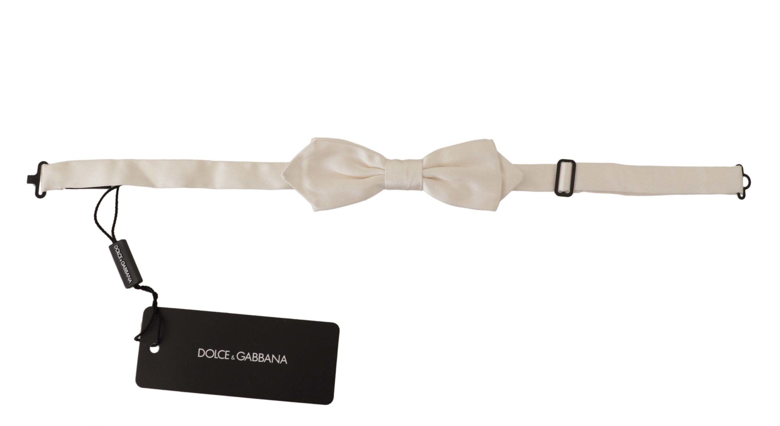 Dolce & Gabbana Elegant White Silk Bow Tie