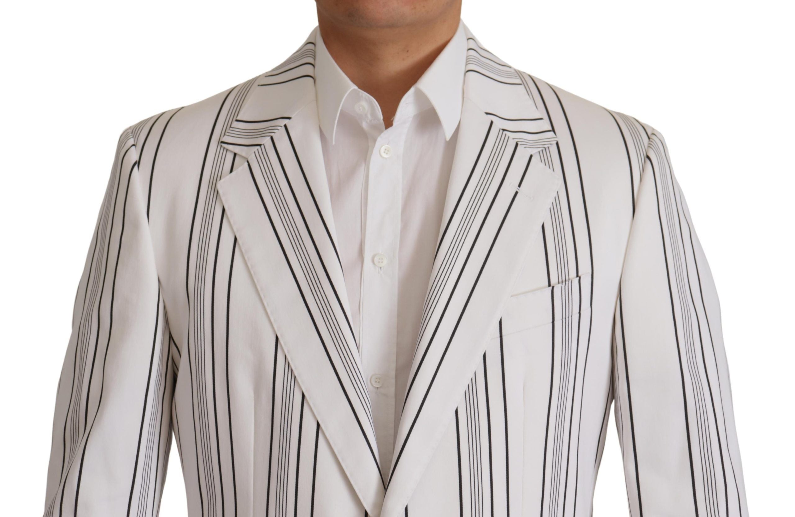 Dolce & Gabbana Eleganter gestreifter Blazer aus Baumwollmischung