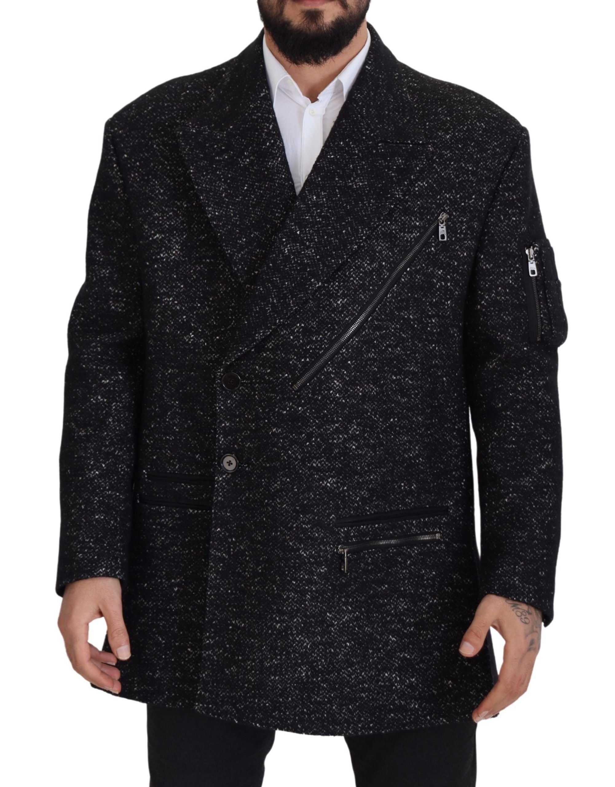 Dolce & Gabbana – Elegante, gemusterte Zweireiherjacke aus Wolle