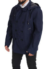 Dolce &amp; Gabbana Elegante zweireihige blaue Parkajacke