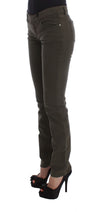 Costume National Chic Slim Fit Jeans aus grüner Baumwolle