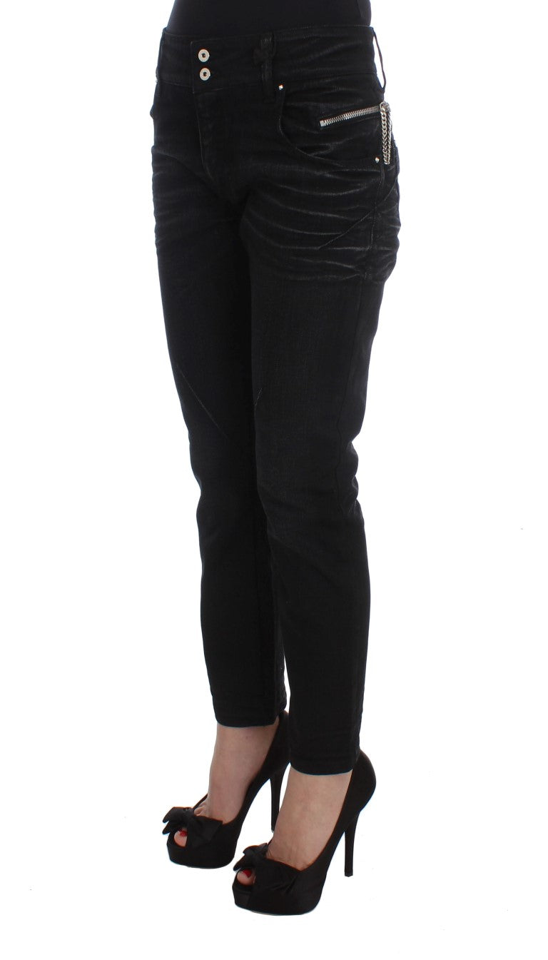 Costume National Elegante schwarze Slouchy Fit Jeans für Trendsetter