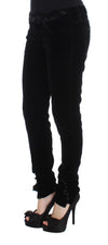 Ermanno Scervino Elegante schwarze Slim Fit Hose