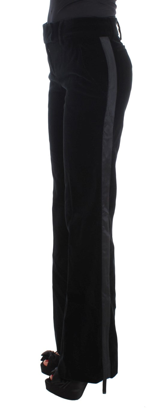 Ermanno Scervino – Elegante schwarze Hose aus Seidenmischung mit weitem Bein