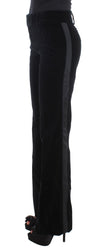 Ermanno Scervino – Elegante schwarze Hose aus Seidenmischung mit weitem Bein