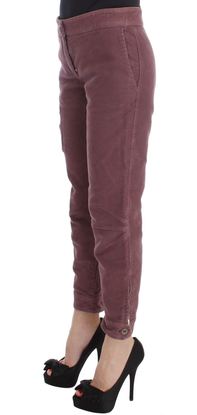 Ermanno Scervino Pantalon cargo court capri bordeaux chic