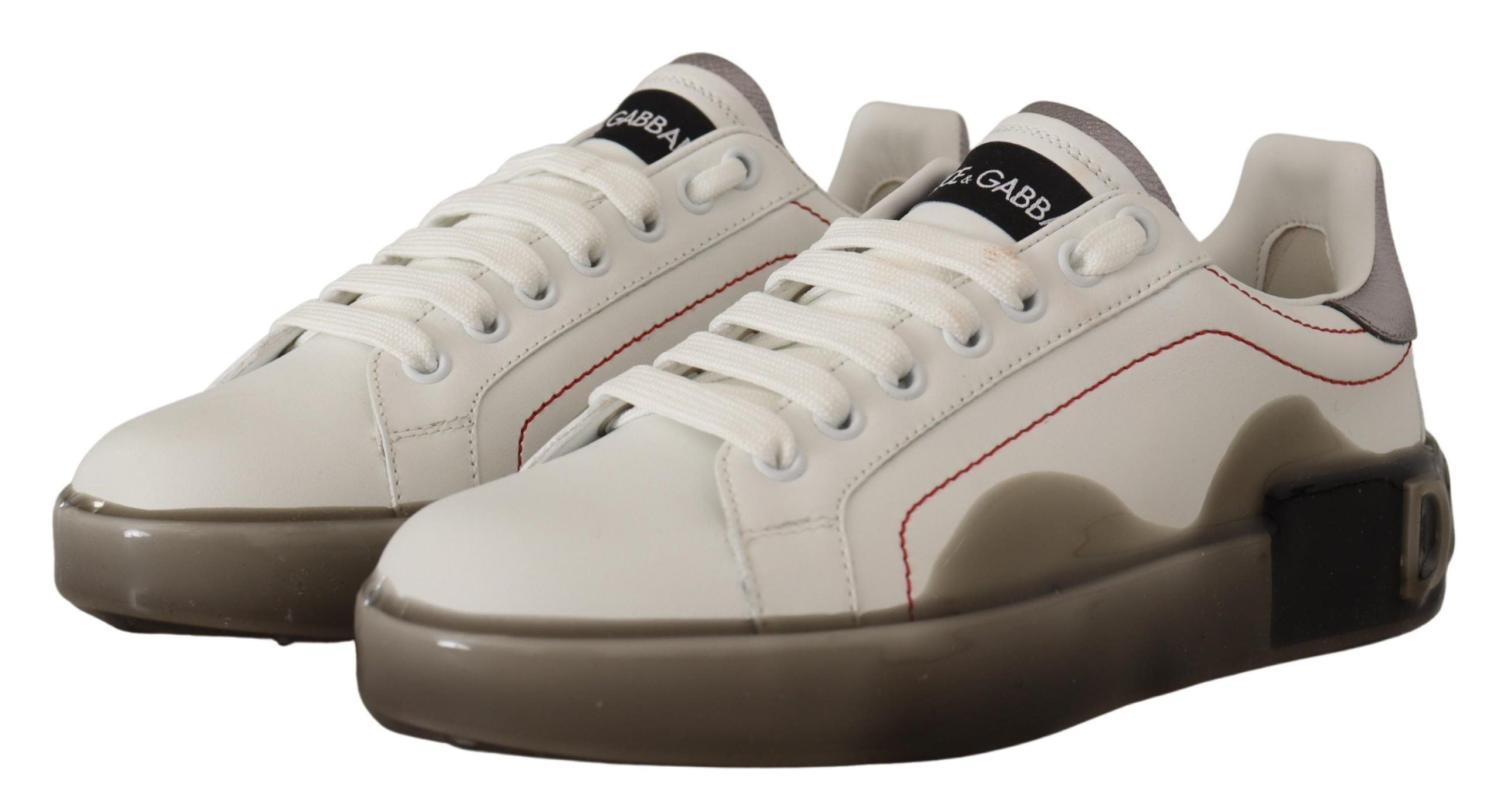 Dolce & Gabbana Elegante weiße Ledersneakers