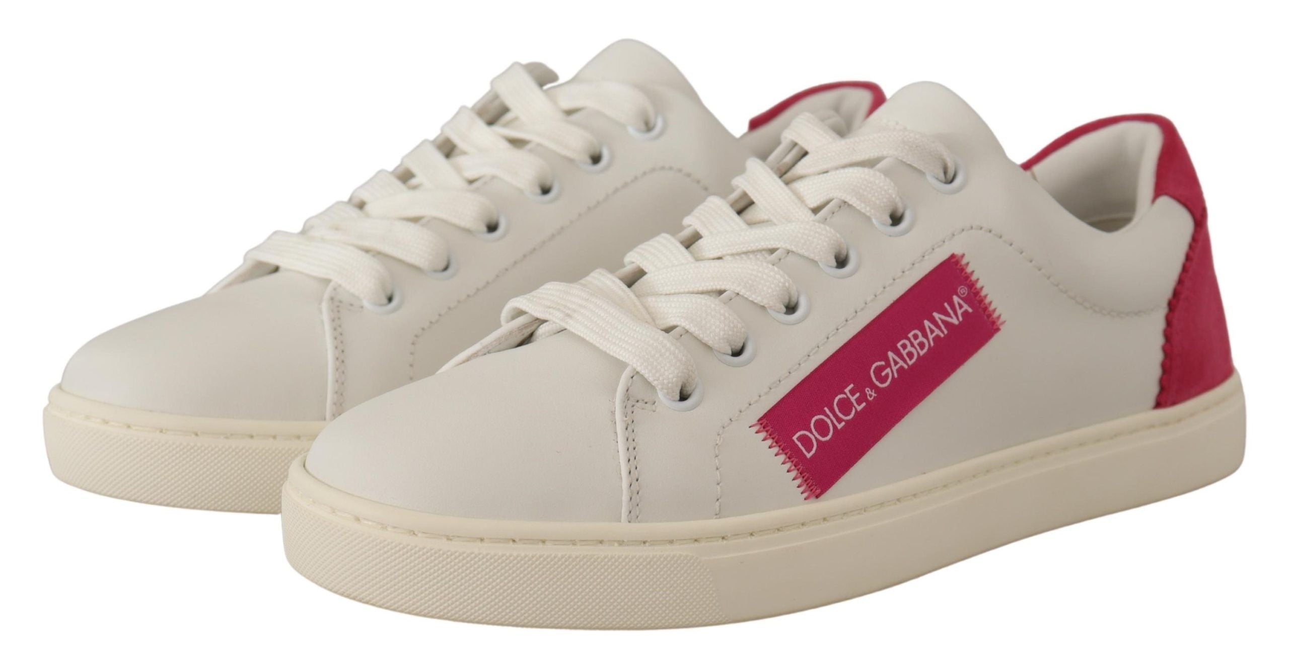 Dolce & Gabbana Elegante weiße Low-Top-Sneakers aus Leder