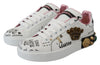 Dolce &amp; Gabbana Queen Crown Schicke Ledersneakers