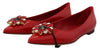 Dolce &amp; Gabbana Rote Wildleder-Loafer mit Kristallen - Exquisite Eleganz