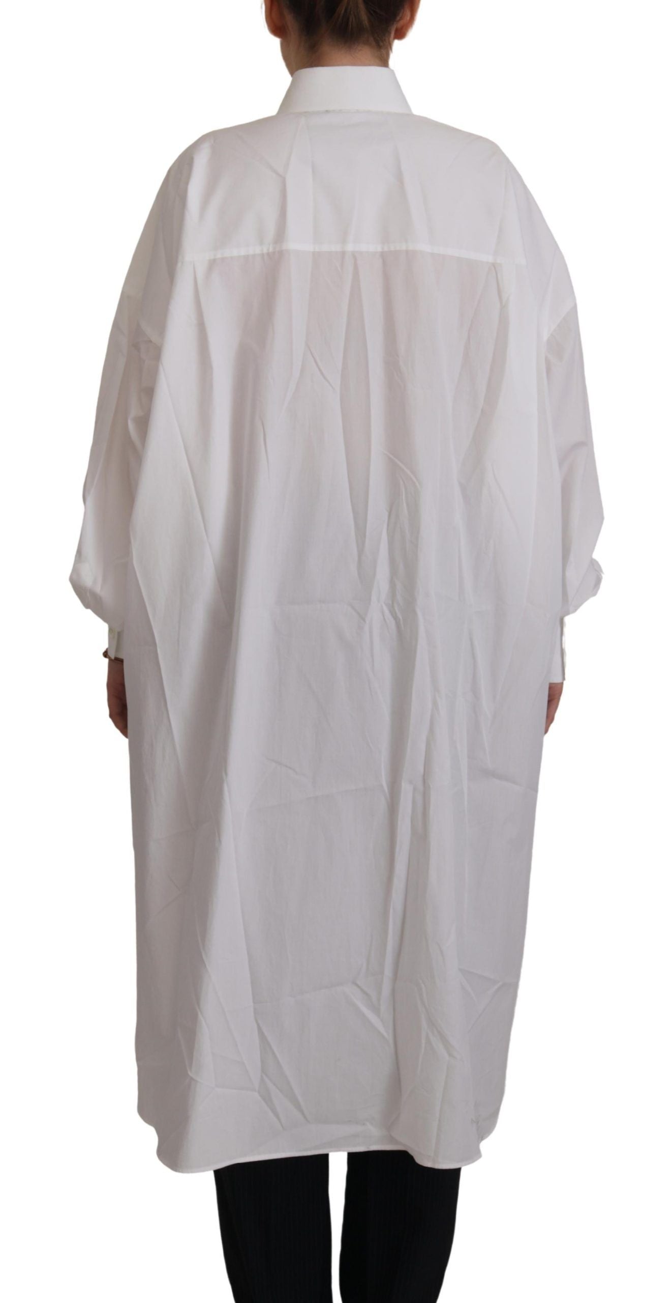 Chemise boutonnée élégante en coton blanc Dolce & Gabbana