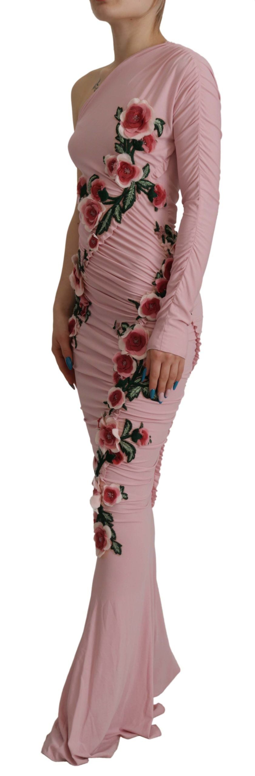 Robe moulante asymétrique rose élégante de Dolce & Gabbana