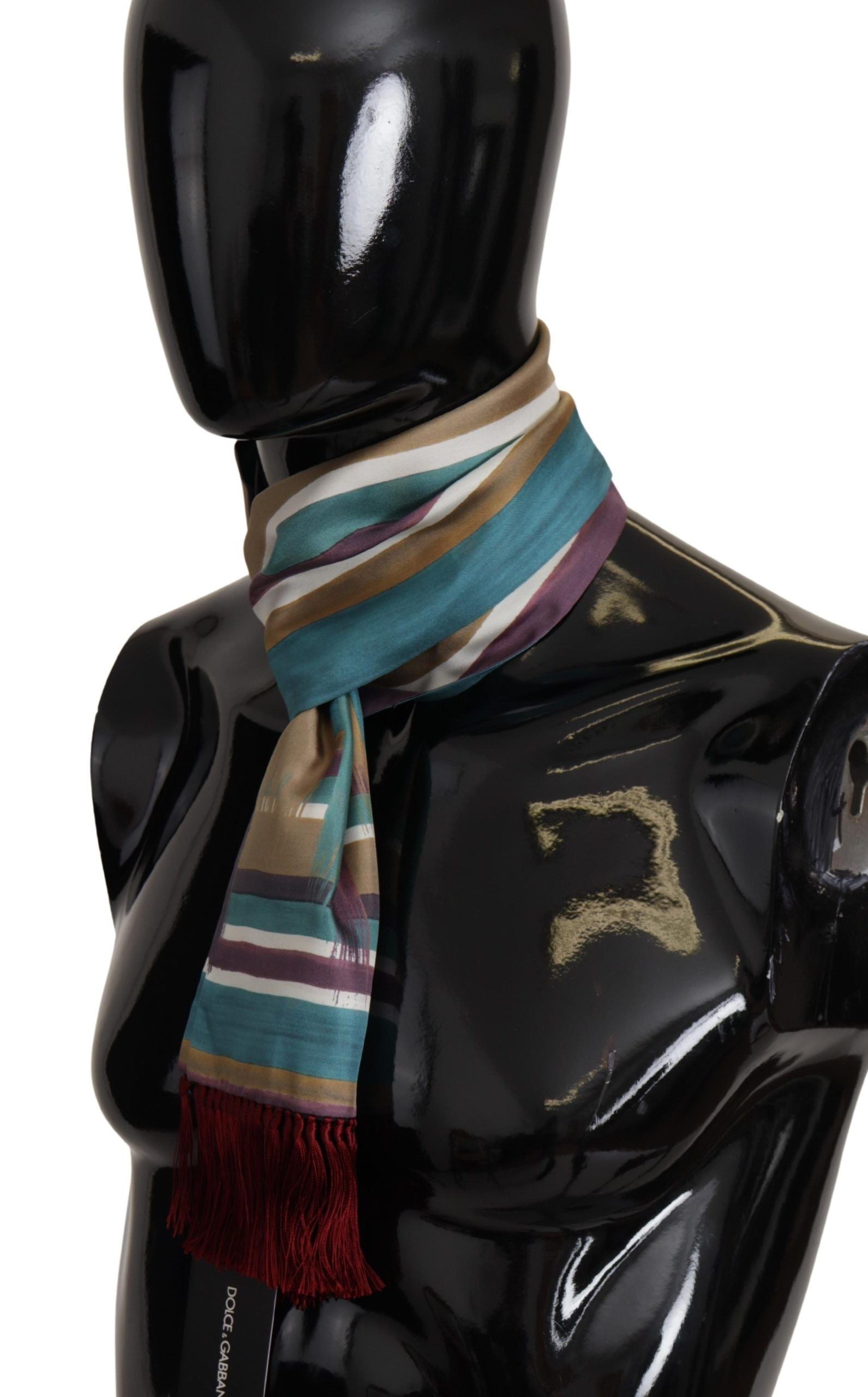 Foulard en soie multicolore élégant pour homme Dolce & Gabbana