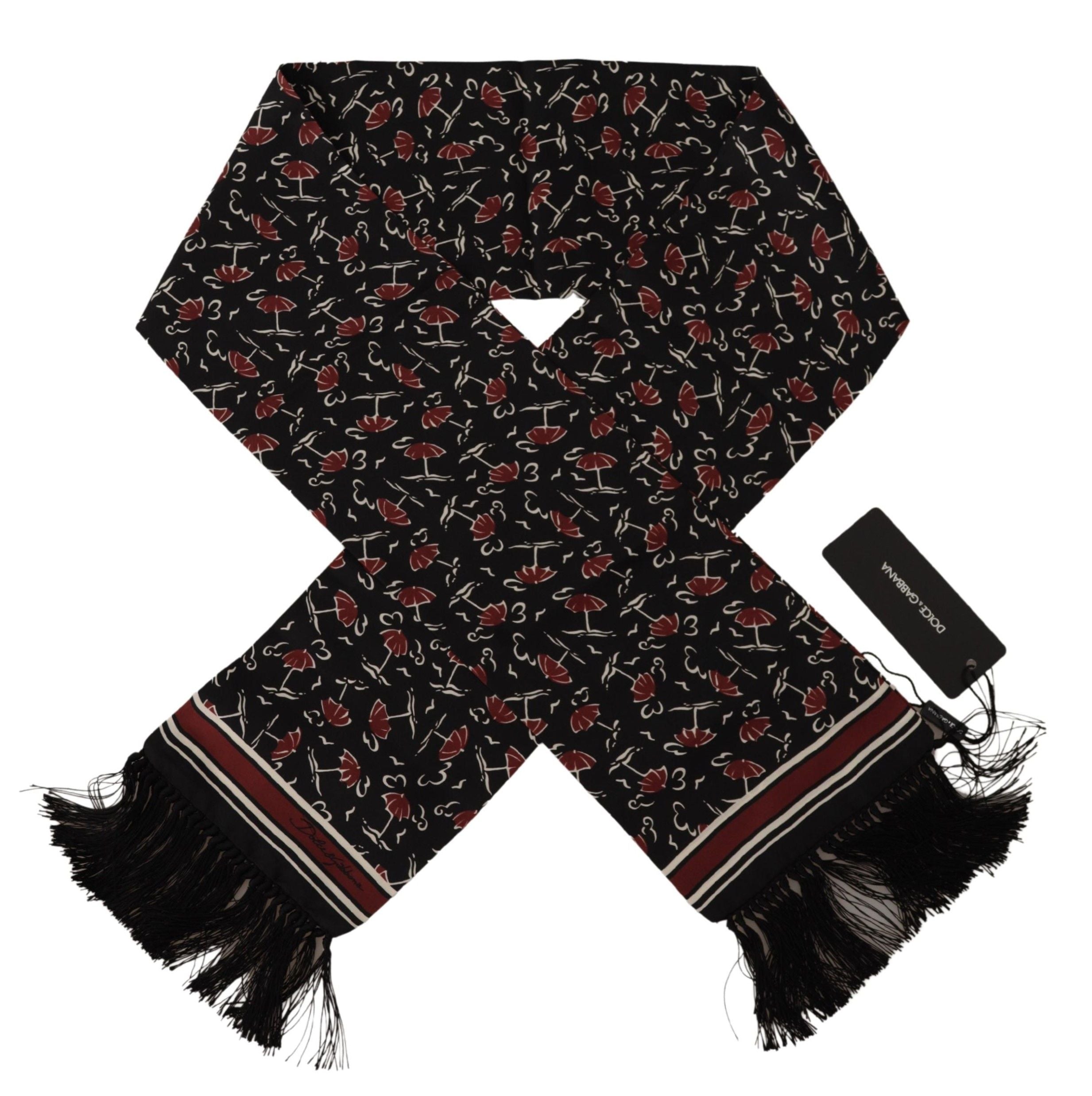 Foulard en soie élégant pour homme Dolce & Gabbana - Noir et rouge