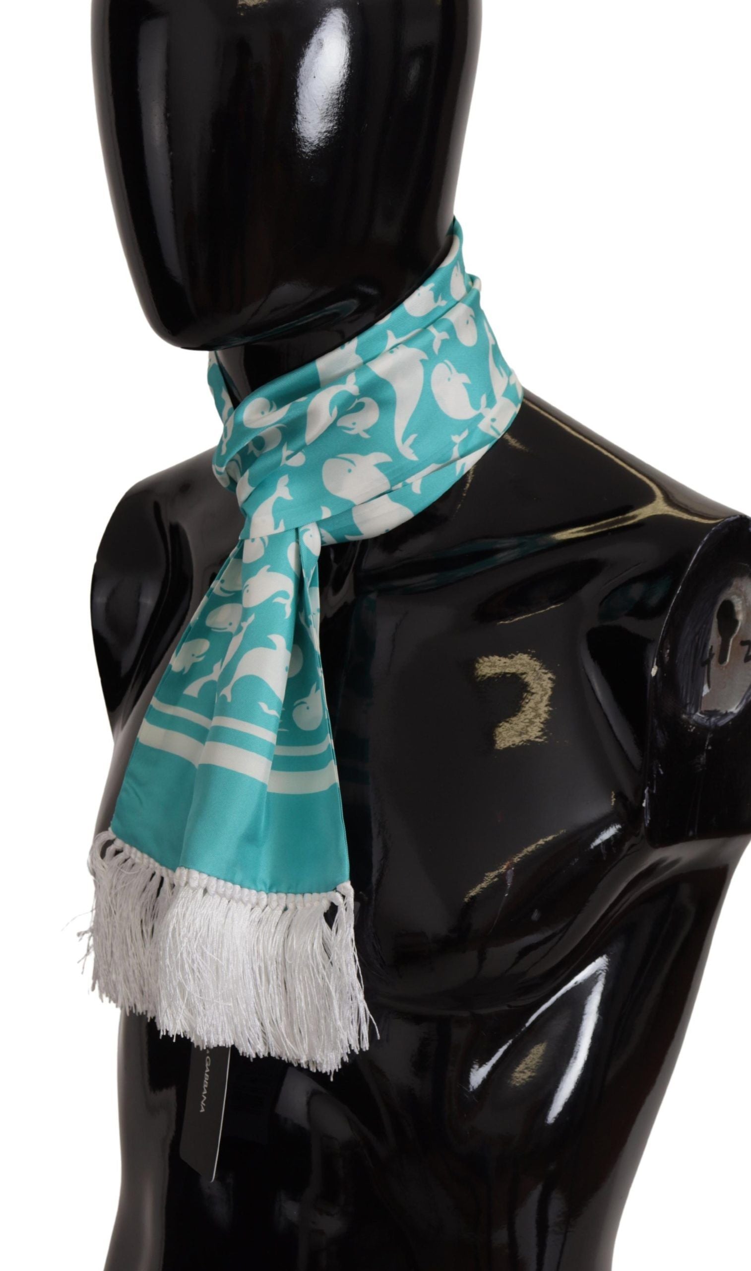 Foulard élégant en soie bleu sarcelle pour homme Dolce & Gabbana