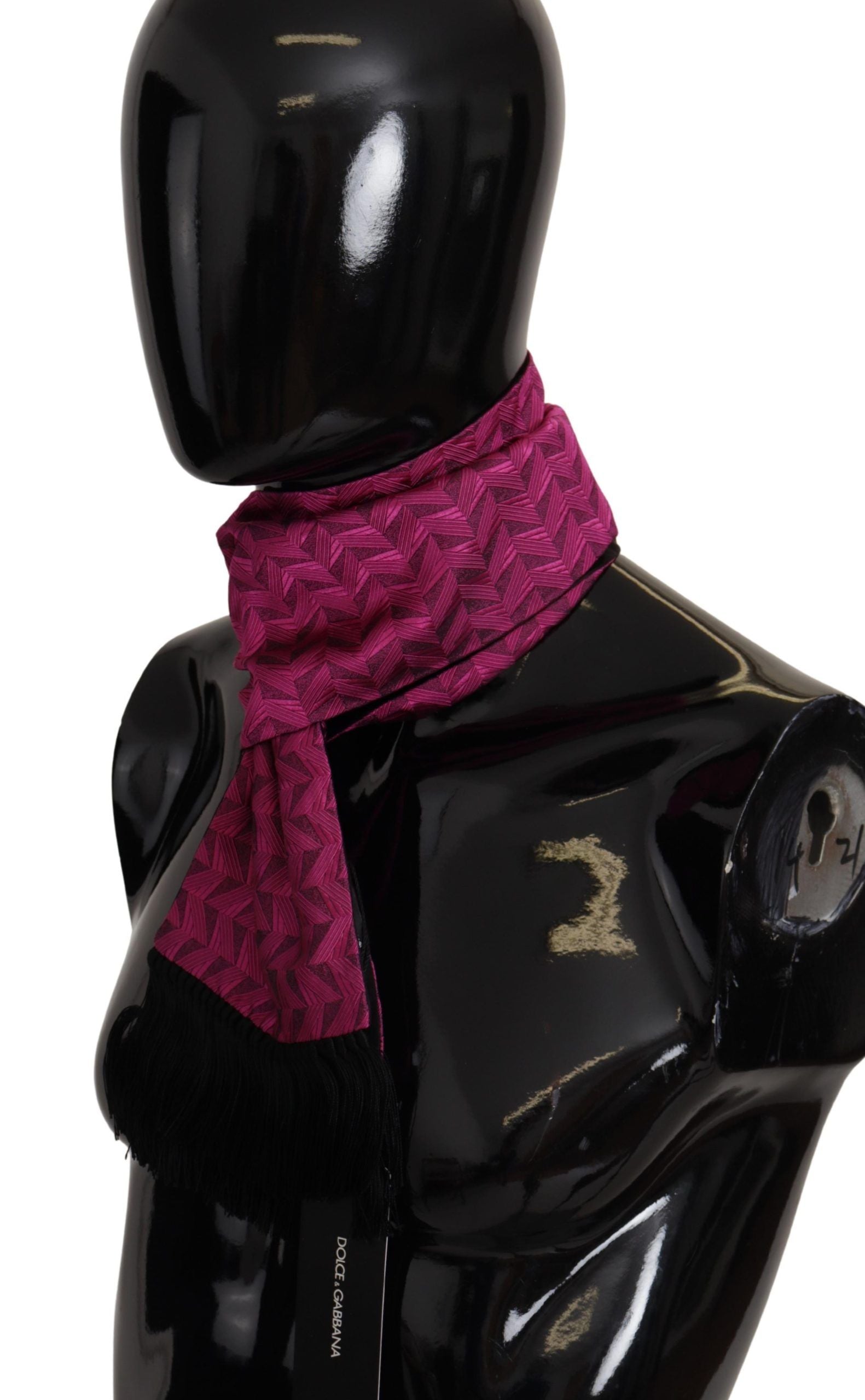 Foulard élégant en soie magenta Dolce & Gabbana pour homme