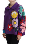 Dolce &amp; Gabbana Eleganter lila Pullover mit Blumenmuster