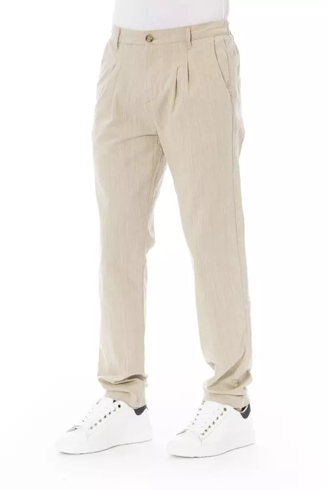 Baldinini Trend Beige Cotton Men Chino Pants