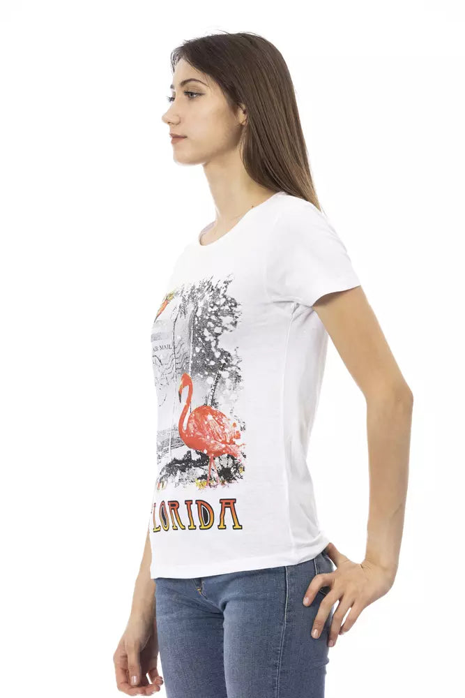 Trussardi Action Weißes Baumwoll-T-Shirt für Damen