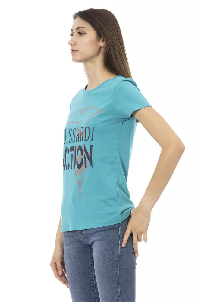 Top Trussardi Action en coton bleu clair pour femme