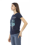 Top Trussardi Action en coton bleu pour femme