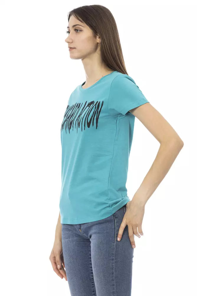 Top Trussardi Action en coton bleu clair pour femme