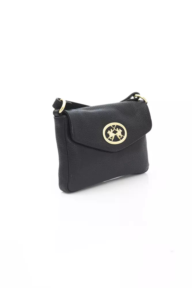 La Martina Black Leather Women Crossbody