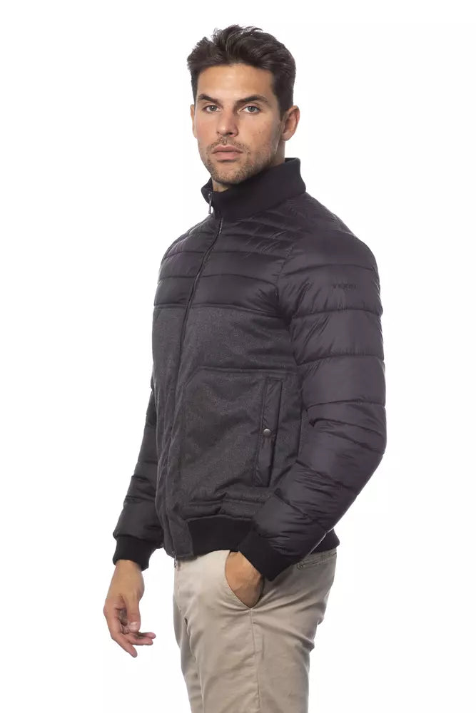 Verri Gray Polyester Men Bomber Jacket