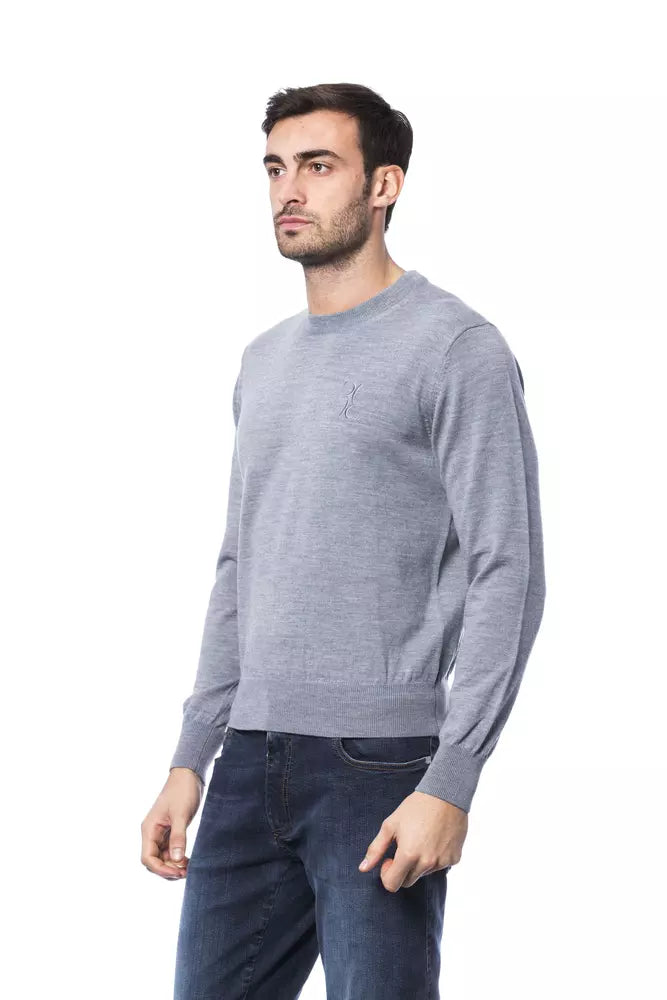 Pull en laine mérinos gris pour homme Billionaire Italian Couture