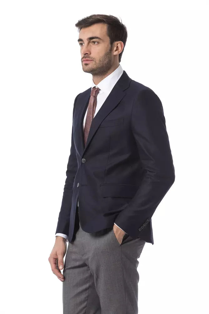 Billionaire Italian Couture Blue Wool Men's Blazer