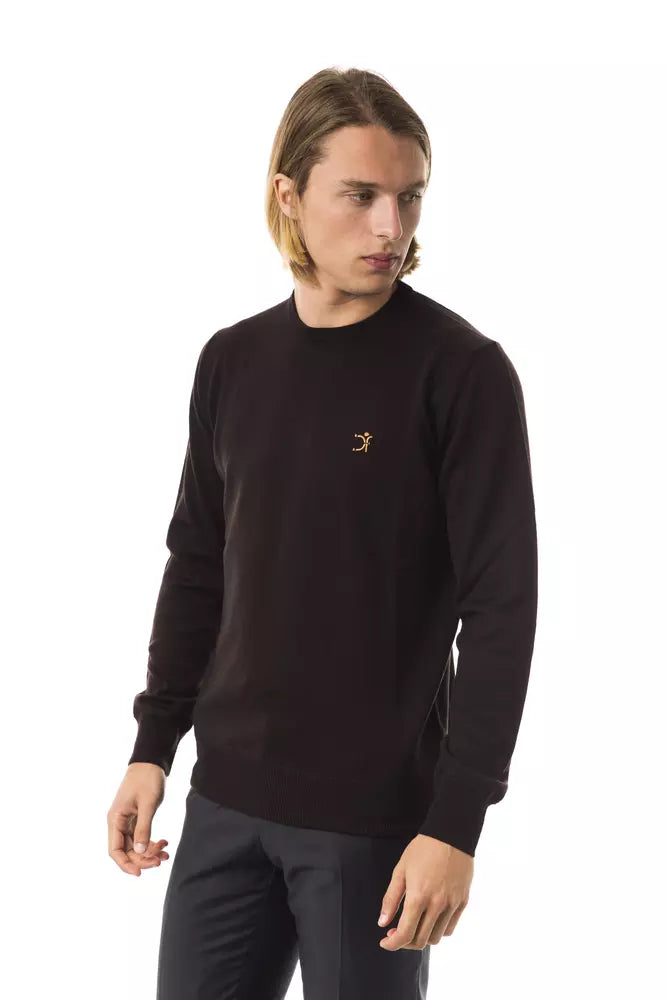 Uominitaliani Pull homme en laine mérinos marron