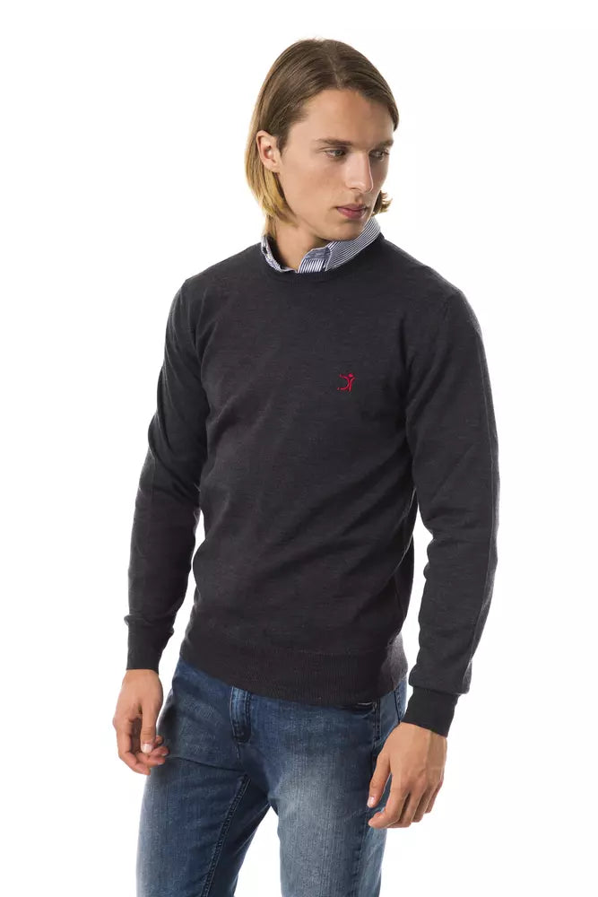 Uominitaliani Pull homme en laine mérinos gris