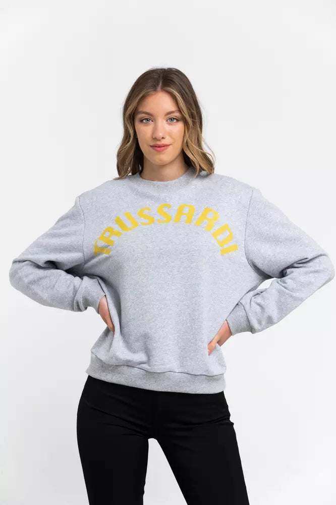 Trussardi Grauer Baumwollpullover für Damen