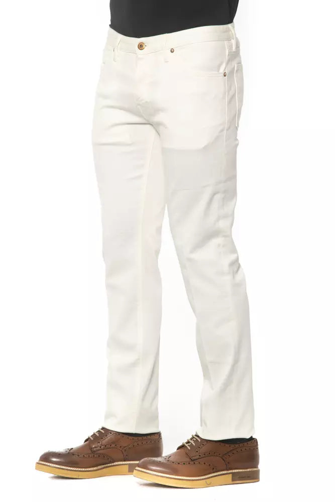 PT Torino White Cotton Mens Trouser