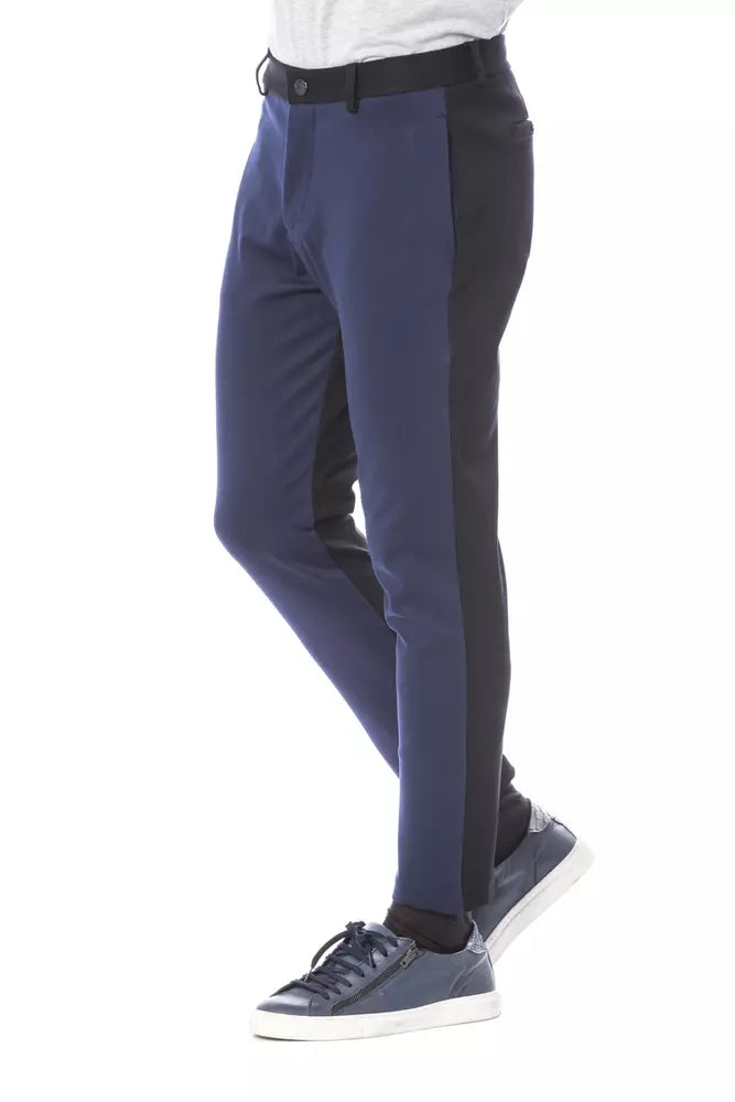 Pantalon homme en viscose bleu Verri