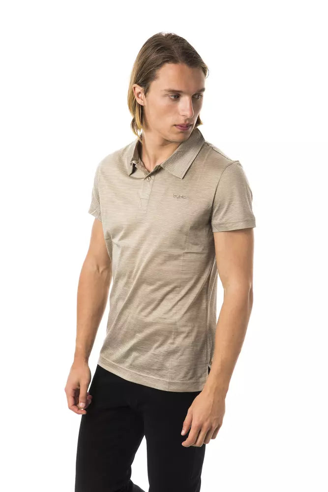 BYBLOS Gray Cotton Men Polo Shirt