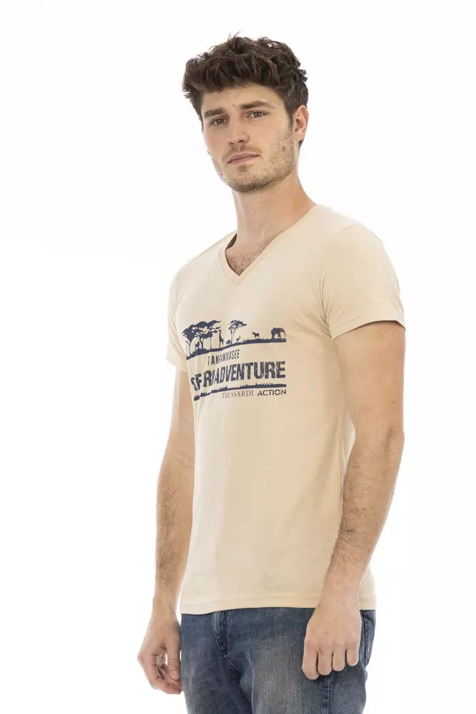 T-shirt Trussardi Action en coton beige pour homme