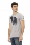 Trussardi Action Graues Baumwoll-T-Shirt für Herren