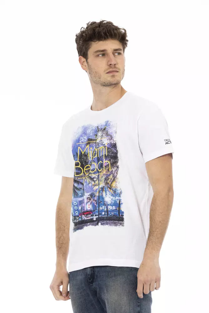 Trussardi Action Weißes Baumwoll-T-Shirt für Herren