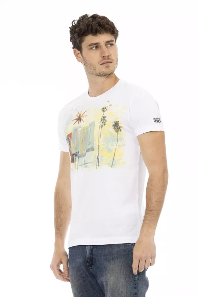 T-shirt blanc en coton pour homme Trussardi Action