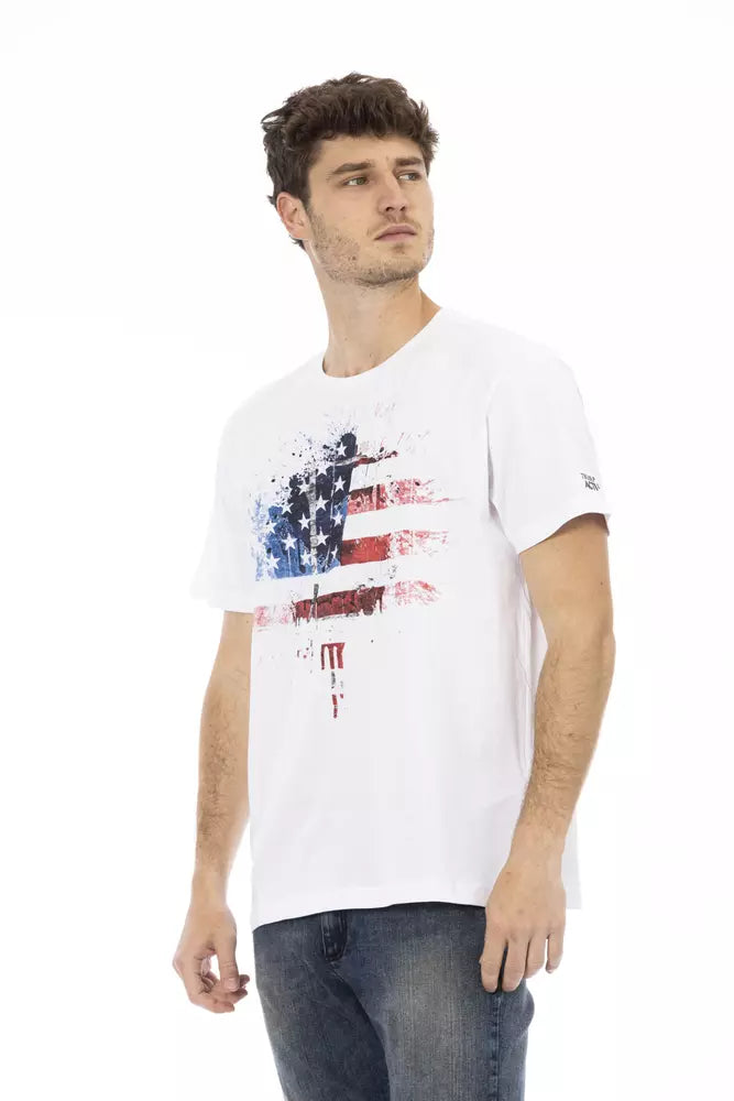 Trussardi Action Weißes Baumwoll-T-Shirt für Herren