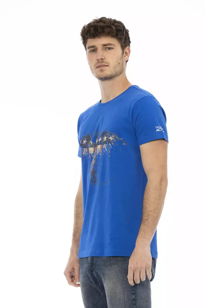 Trussardi Action Blaues Baumwoll-T-Shirt für Herren